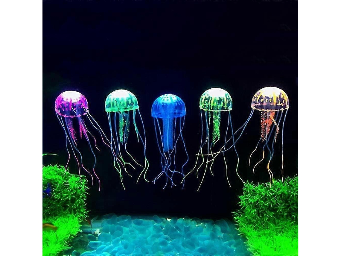 5 medusas artificiales con efecto luminoso para decoración de acuarios - Protector Rosewell