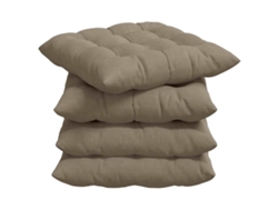 Cojines Para Asiento 4 Uds Taupé 40 X 40 X 6 Cm Microfibra