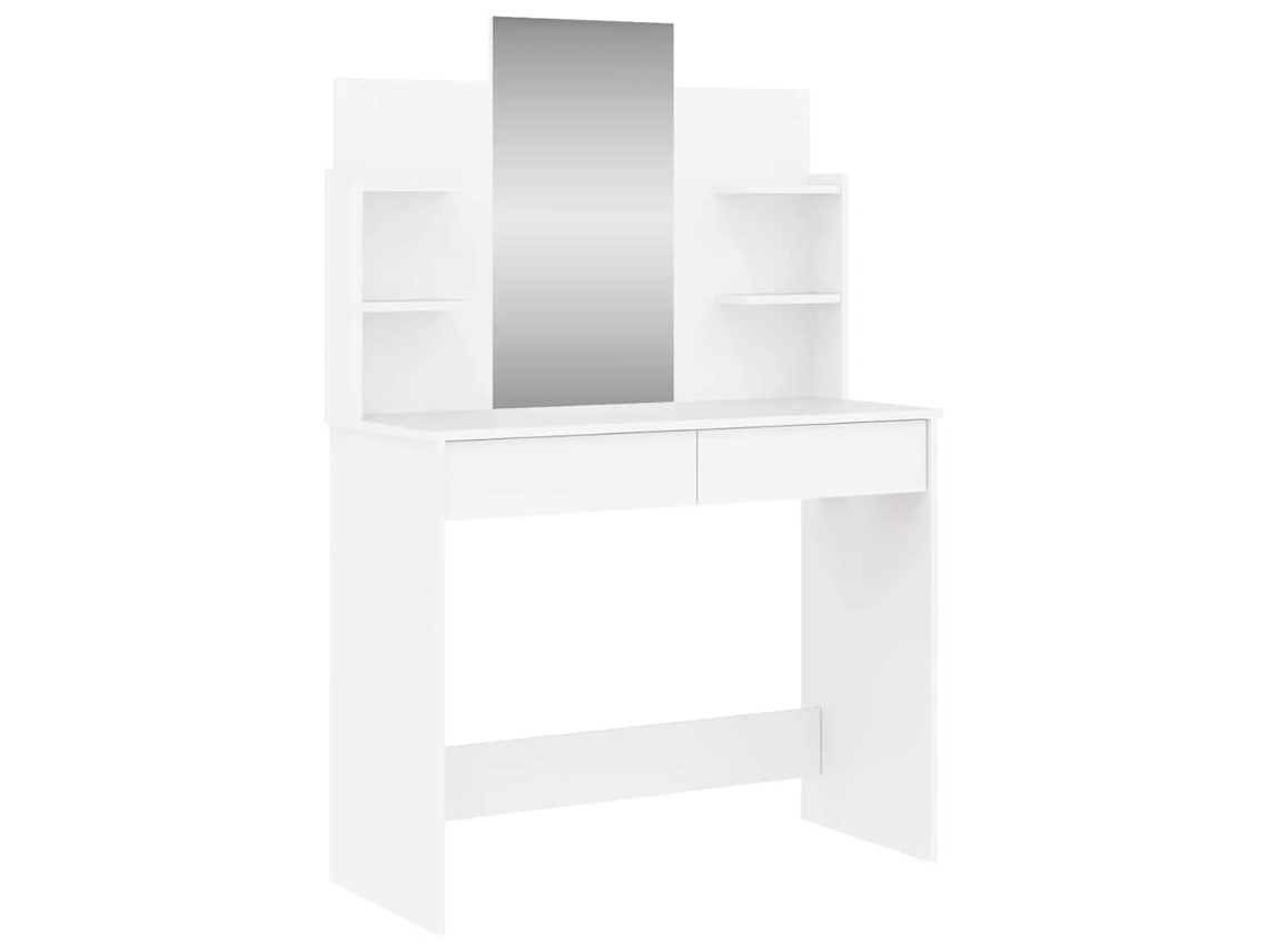 Tocador con espejo, 96x39x142 cm, Blanco, MAISON EXCLUSIVE