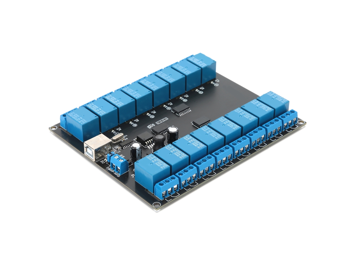 Módulo De Relés De 16 Canales Controlado Por Usb, 9-36 V, Spdt, Con Aislamiento Óptico, 10 A/250 V