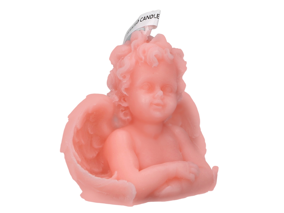 Vela Aromática De Aromaterapia Con Forma De Ángel - Ligera Para El Hogar, Dormitorio Y Oficina - Rosa
