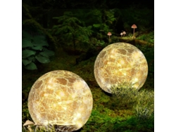 Luces solares esféricas para exteriores, impermeables, con globo de cristal roto