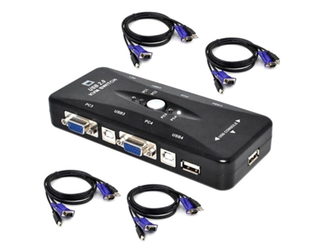 Splitter Vga Mouse Keyboard y Pendrive Sharing Switcher[Kvm-4Port-4Cable]