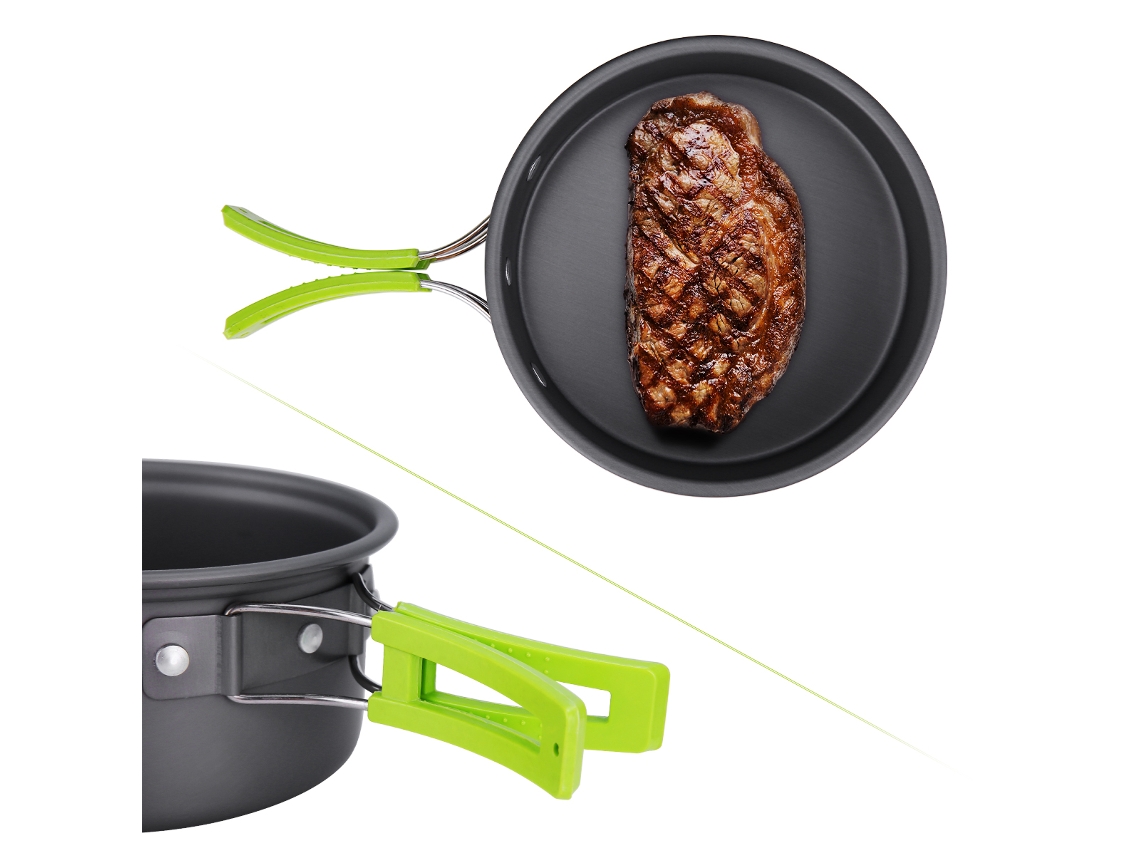 Juego de utensilios de cocina antiadherentes ligeros para acampar, para 1 o 2 personas