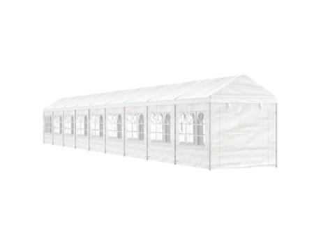 MAISON EXCLUSIVE Cenador con techo polietileno blanco 20,07x2,28x2,69 m