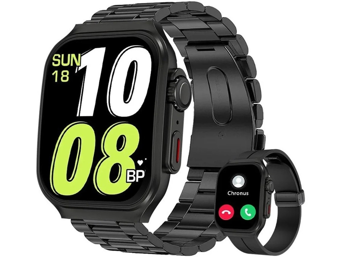 Reloj inteligente curvo 3D con pantalla de 2,01 pulgadas y monitor de frecuencia cardíaca negro Bestvite