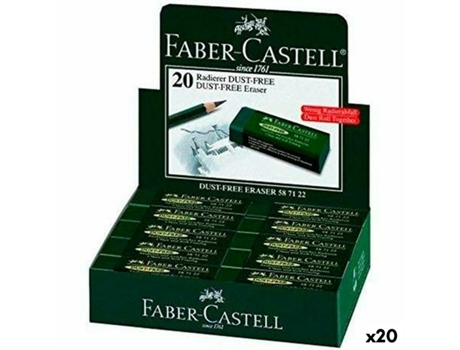 Goma de borrar Faber-Castell Dust Free Verde (20 Unidades)