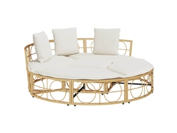 Cama de exterior sin toldo con patas de mimbre MAISON EXCLUSIVE