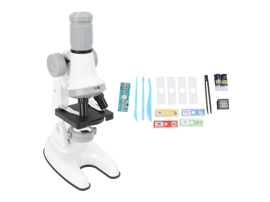 Microscopio Para Niños 100x-1200x Kit De Ciencia Con Luz Led Ajustable Regalo Premium