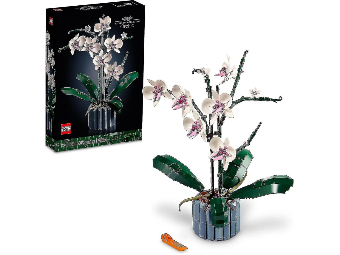Set construcción planta artificial orquídea 10311. Flores decoración hogar. Regalo adultos colección botánica.