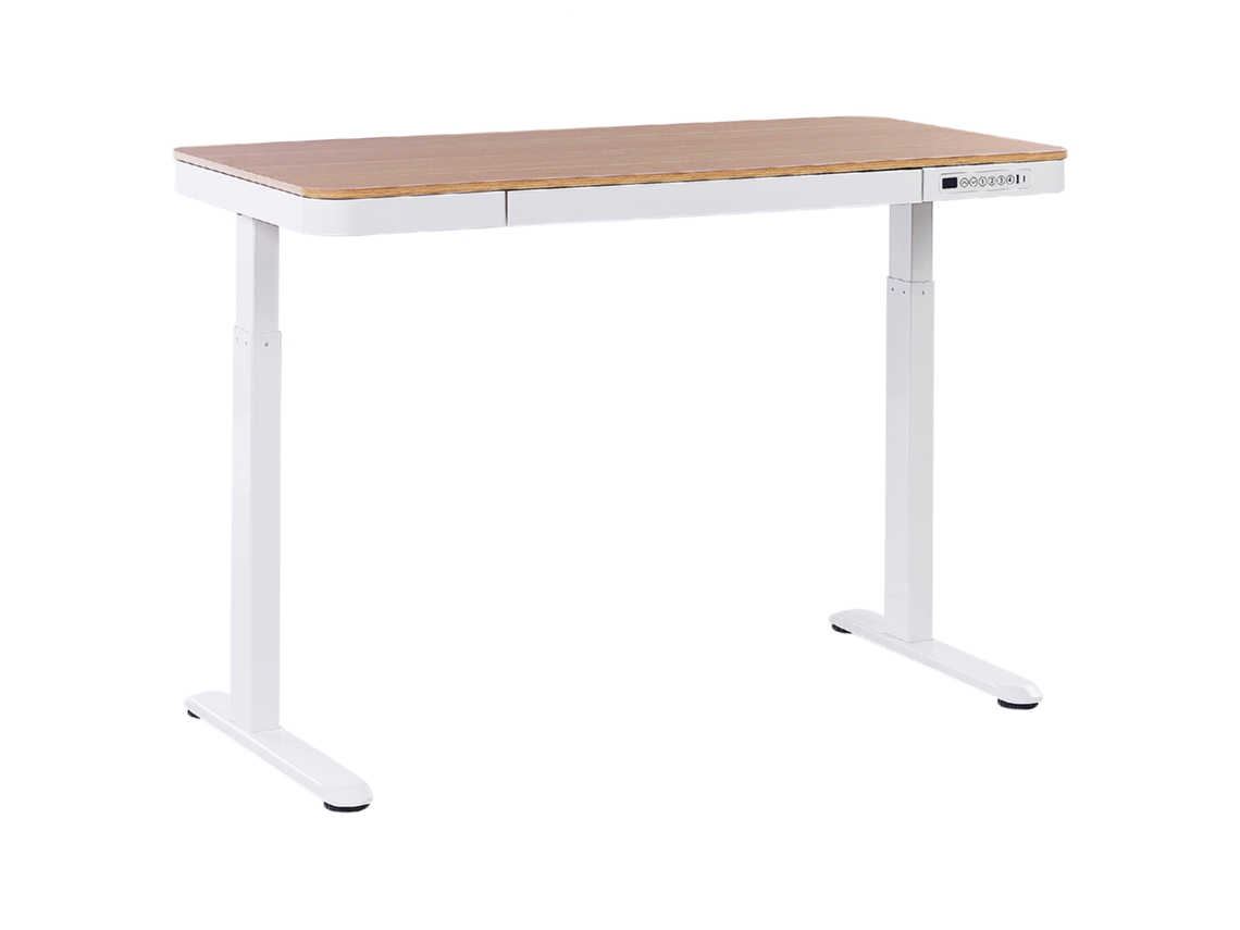 Escritorio Elevable BELIANI Kenly (60 x 120 x 72-122 - Tablero Aglomerado - Blanco)
