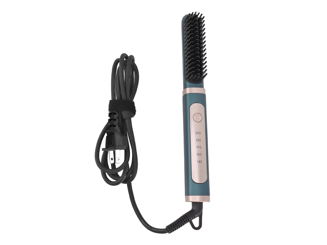 Cepillo alisador de cabello 2026 con 5 ajustes de temperatura, cerámica iónica, para uso en seco/húmedo, enchufe estadounidense 100-240 V.