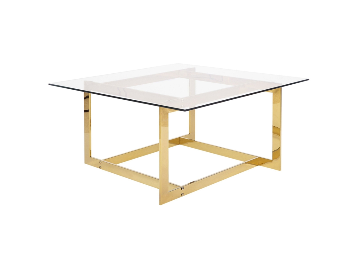 Mesa auxiliar BELIANI Crystal de Vidrio templado Dorado 80x40x40