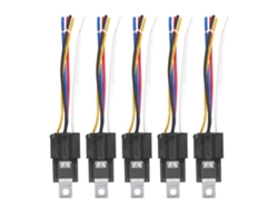 Juego de relés automotrices de 12 V, 40 A, 5 pines con zócalo de enclavamiento (5 unidades)