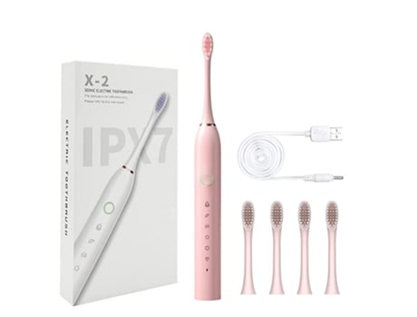 Cepillo de Dientes Eléctrico TRUMSEN X-2 Rosa (45000 Rpm - 6 Modos - Recargable)