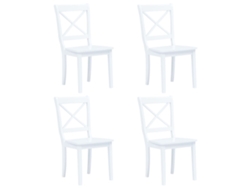 Maison Exclusive - Conjunto De Comedor 5 Piezas Madera Maciza De Caucho Blanco