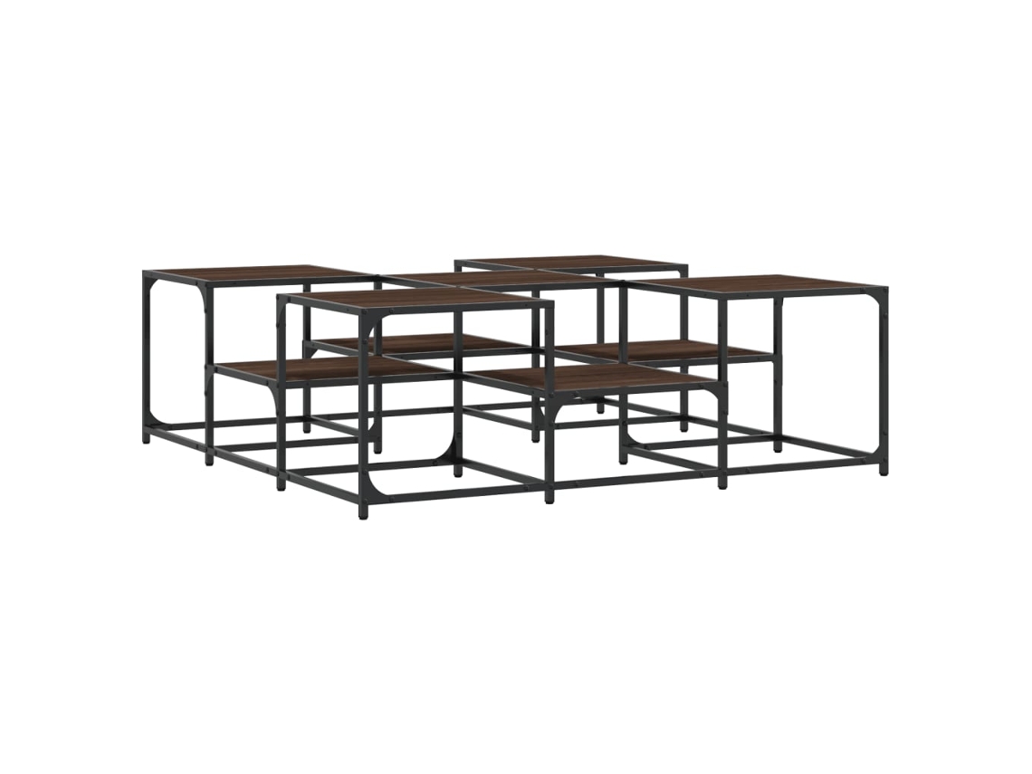 Mesa de centro, roble marrón, MAISON EXCLUSIVE, 121x121x40 cm