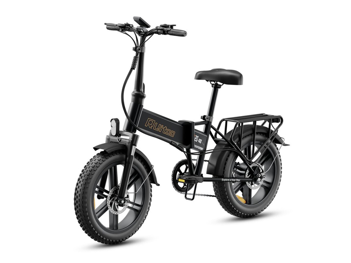 Bicicleta eléctrica Ruitoo E20 Pro, motor de 850 W, autonomía de 45 km, batería de 48 V/13 Ah, ruedas de 20 pulgadas