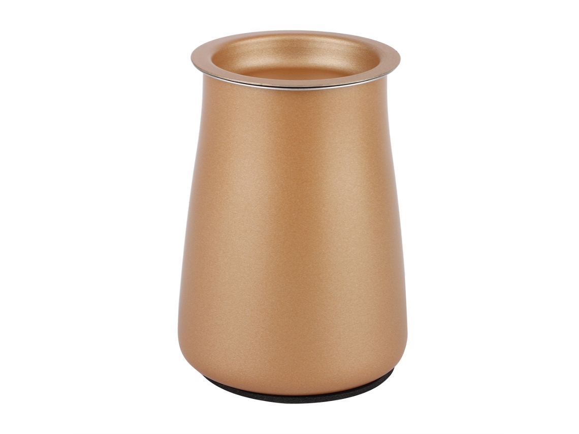 Taza con colador de café en polvo de acero inoxidable, accesorio para preparar café, color dorado