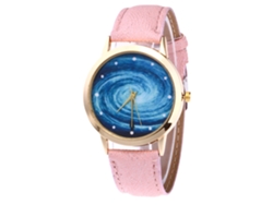 Reloj Analógico De Cuarzo Con Correa De Pu Para Mujer Hombres Estilo Moderno (rosa Oscuro)