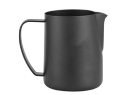Taza para café con leche Swan de acero inoxidable 304 de 600 ml, color negro mate, para café con burbujas y arte.