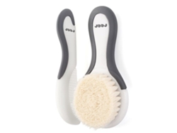 81070 Kit de cuidado capilar de 2 piezas para bebés con cepillo de pelo de cabra y peine Reer Crust