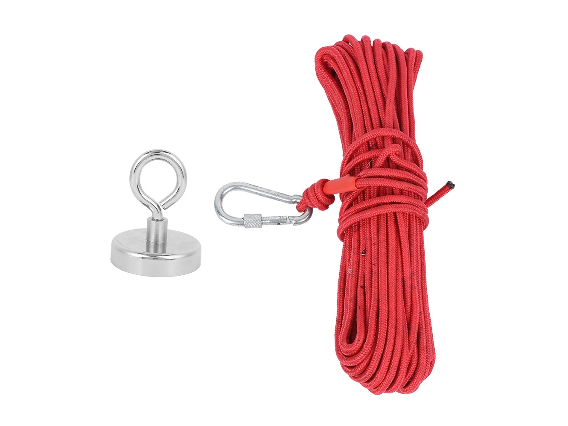 Anzuelo Magnético N35 De 362 Libras, Resistente A La Corrosión, Con Cuerda Roja De 20 M.