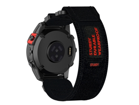 Correa de reloj Garmin Magic Tag de nailon de liberación rápida de 26 mm, color negro