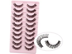 Pestañas Postizas Naturales De Volumen 3d Con Rizo Ruso En Forma De D, 10 Pares, Reutilizables.