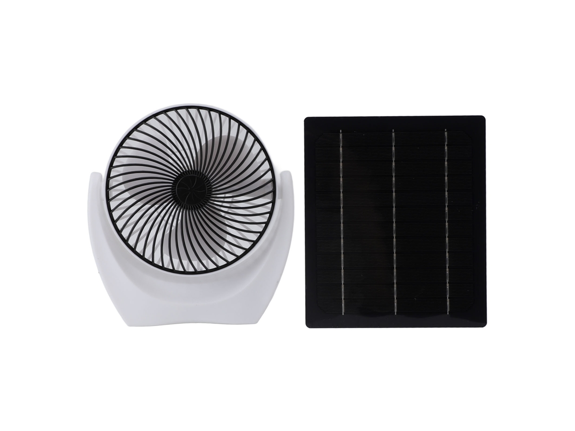 Ventilador solar para camping de 4,5 W, silencioso, con conexión USB, para exteriores.