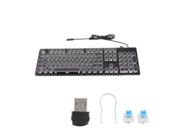 Teclado Mecánico Para Juegos Con Cable, 104 Teclas, Retroiluminación Mixta, Diseño Ergonómico, Color Negro Hjk920
