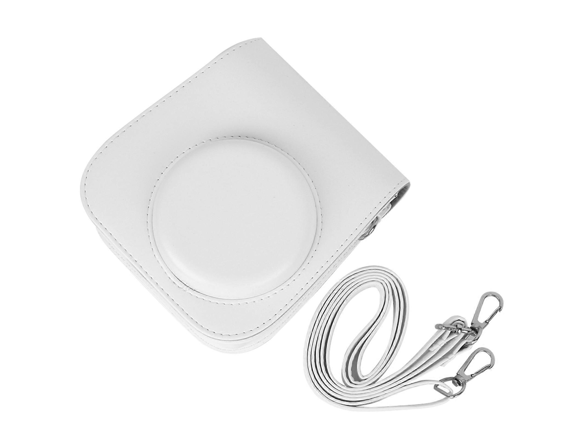 Estuche de piel sintética con correa para el hombro para cámara Fujifilm Instax Mini 11 (blanco) Saisiyiky