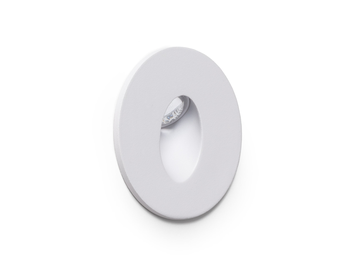Baliza Led Empotrable Pared Circular Aluminio Adam 3000k Branco Branco Quente
