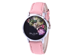 Reloj Casual De Moda Unisex Zhoulianfa De Cuarzo Con Correa De Cuero Rosa