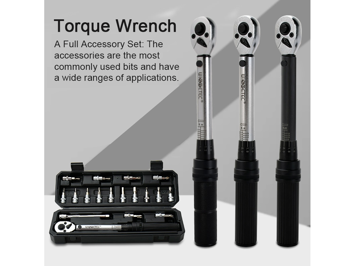 Juego De Llave De Torque Ajustable 1/4 Pulgada 2-20nm 18pcs Con Bits Y Caja De Almacenamiento Para Reparación Hogar Bicicleta Coche
