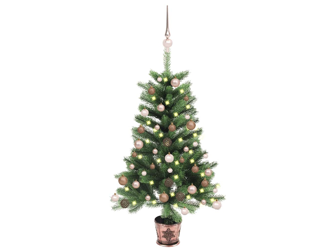 Árbol de Navidad VIDAXL artificial con luces y bolas verde (65 cm)