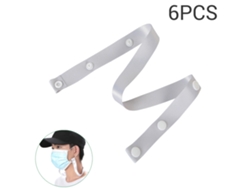 HYMNORA 6 piezas de soporte para mascarilla facial con cierre de botón, cordón extensor, protección contra pérdida para adultos y niños