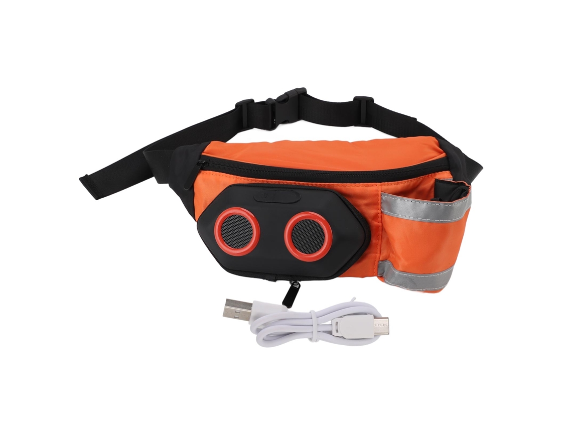 Altavoz Bluetooth Con Riñonera, Resistente A La Lluvia, Batería De 10 Horas, Color Naranja.