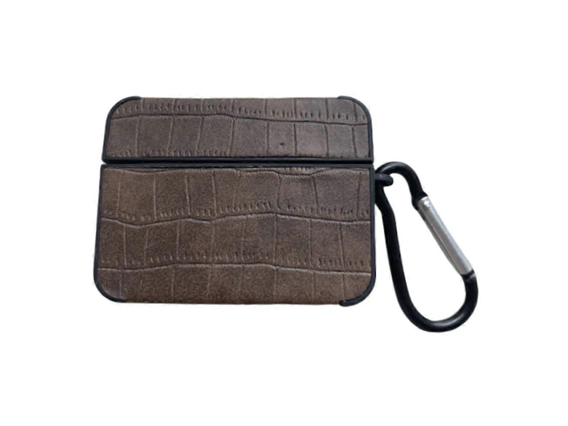 Estuche cuadrado de cuero para auriculares con estampado de cocodrilo GIECY