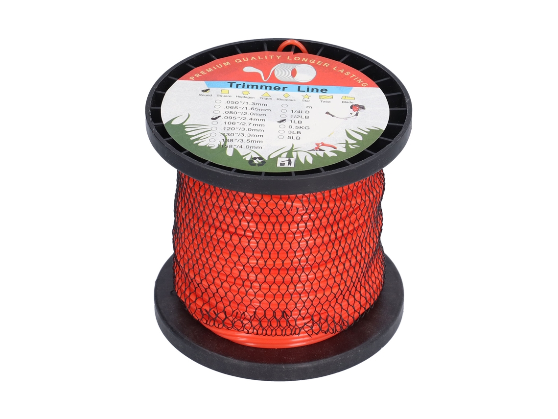 Hilo de nailon redondo de 2,4 mm para recortadora, 1 lb, para cortar césped de jardín
