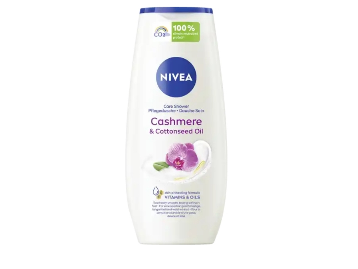 Gel de ducha Nivea con aceite de cachemira y algodón, 250 ml