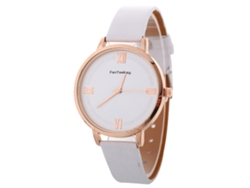 Reloj De Moda Para Mujer Zhoulianfa Con Correa De Cuero, Esfera Redonda Y Movimiento De Cuarzo Blanco.