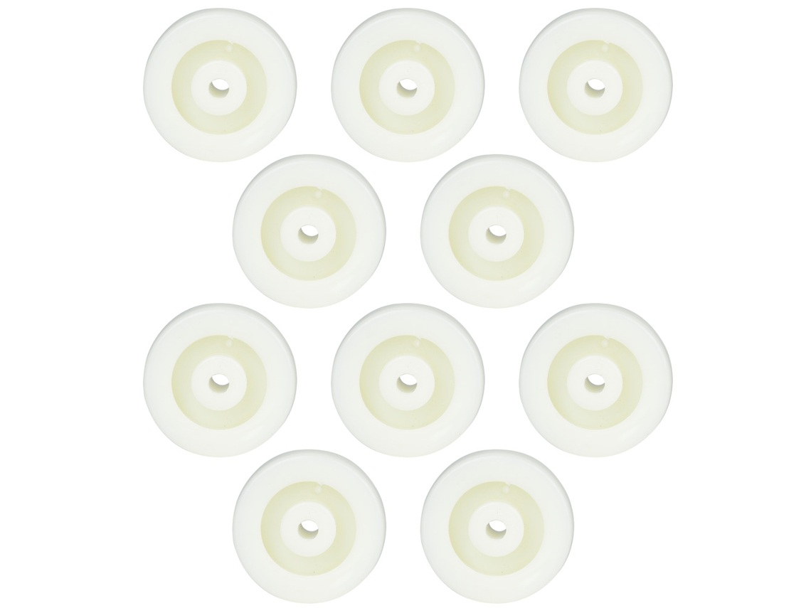 10 piezas de ruedas redondas de nailon de 2 pulgadas con polea, rodillos giratorios, carga máxima de 20 kg.