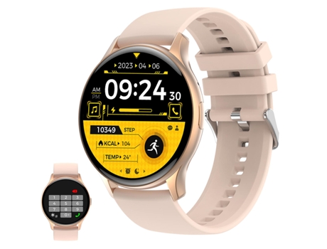 Smartwatch KSIX Core 1.43 Pantalla Auto Amoled. 5 Días Modos Deporte y Salud Llamadas Asistentes de Voz Sumergibles Rosa