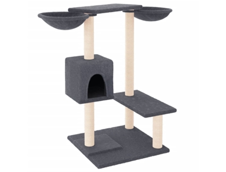 Rascador para gatos con postes gris oscuro 82 cm VIDAXL