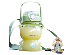 Botella de agua con forma de animal de 2026 con cinturón y pajita para la escuela de los niños, a prueba de fugas, reutilizable.