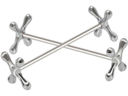 Soporte Compacto Para Palillos De Mesa Con Forma De X En Metal Plateado.