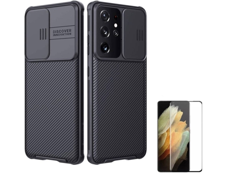 Funda y Protector para Samsung Galaxy S21 Ultra PHONESHIELD Nillkin Camshield Negro