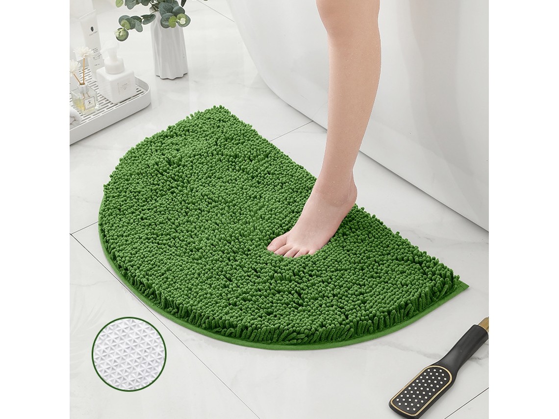 Alfombra de Baño LUUCOZK Antideslizantes Absorbentes Secado Rápido Decoración Parte Inferior Poliéster Verde (50x80cm)