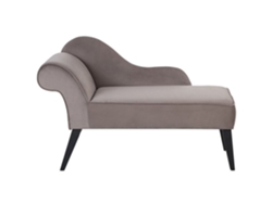 Chaise longue izquierdo BELIANI Biarritz de Terciopelo Gris 118x60x77